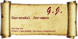 Gerendai Jeromos névjegykártya